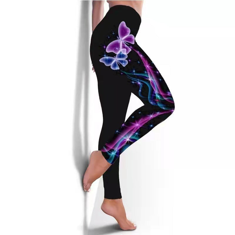 Women's Leggings Fitness Breathable Butterfly Printed Yoga Pants
