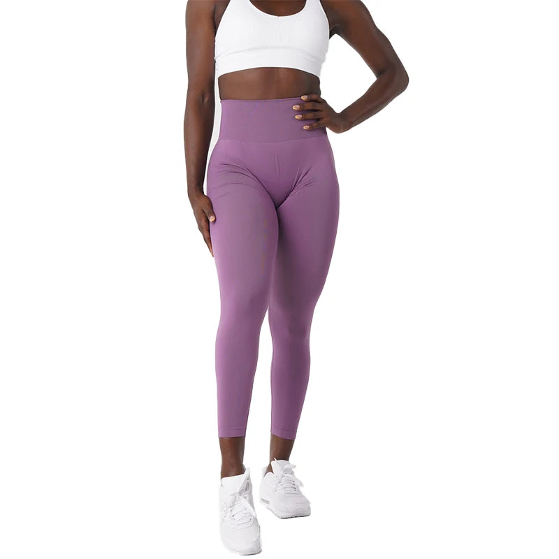 Upgrade Your Workout with Seamless Leggings - Silky, Sweat-Wicking, High Waisted, Compressive Waistband